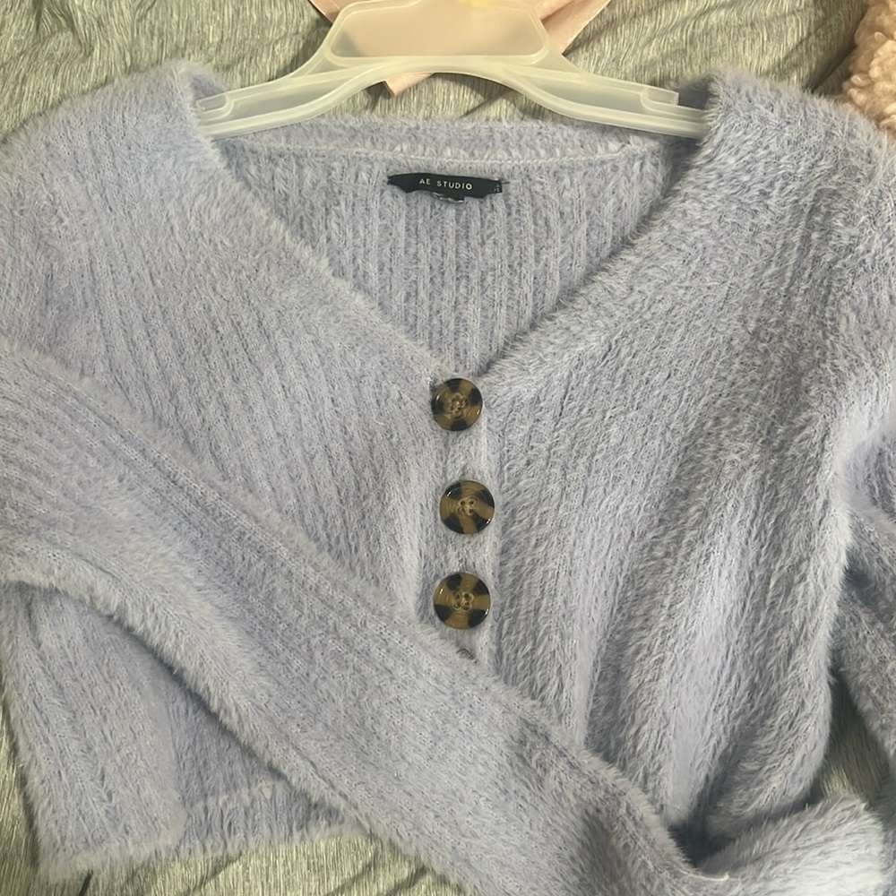 Women’s Fuzzy Purple Cardigan